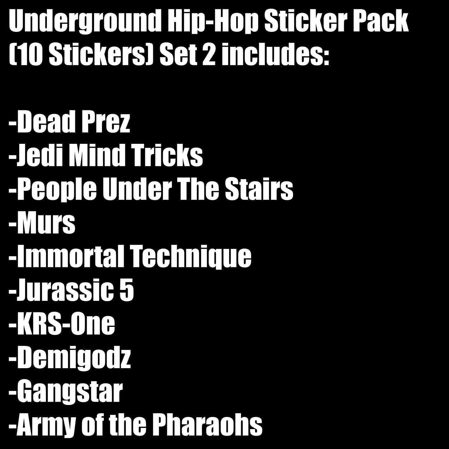 Underground Hip-Hop Sticker Pack (10 Stickers) Set 2